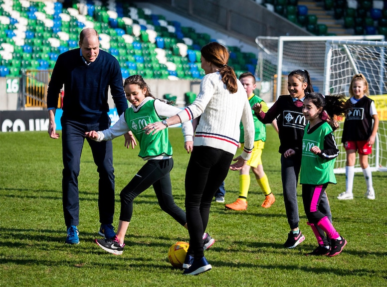 Prince William, Kate Middleton, Duchess of Cambridge, soccer, Northern Ireland