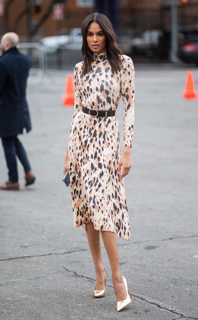 leopard print dress street style