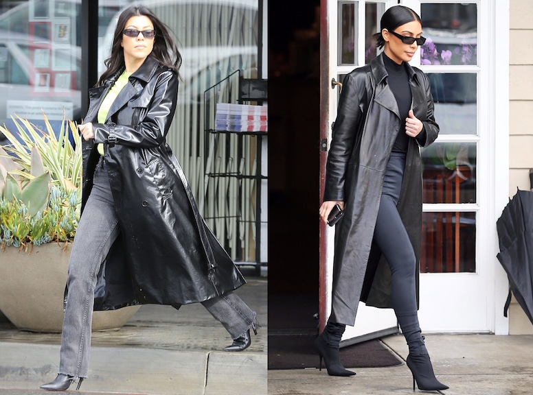 Kim Kardashian, Kourtney Kardashian, Rain Coat