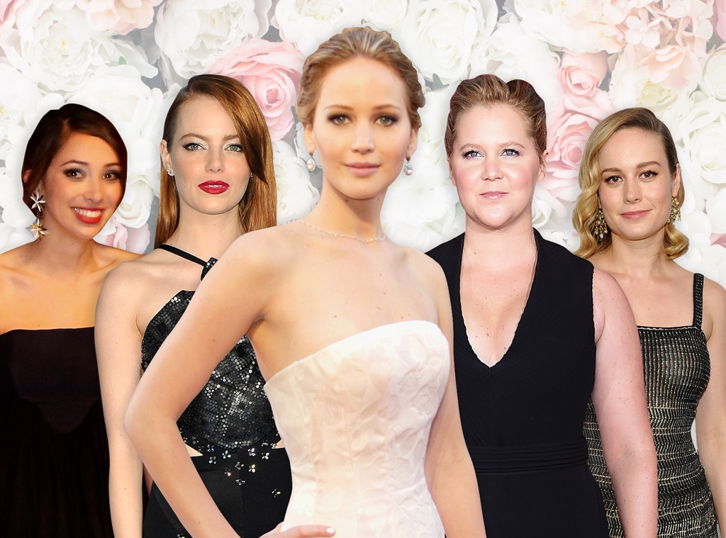 Jennifer Lawrence, Emma Stone, Laura Simpson, Brie Larson, Amy Schumer