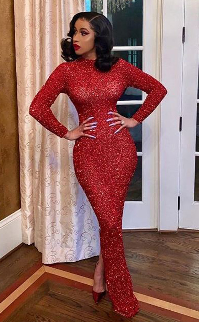 Cardi B Turns Up the Heat in Sexy Red Pijamas