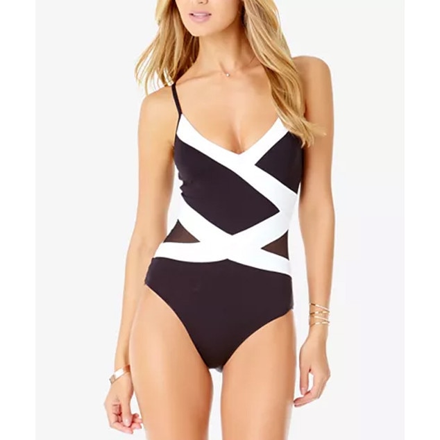 bedrock crossover ruffle swimdress