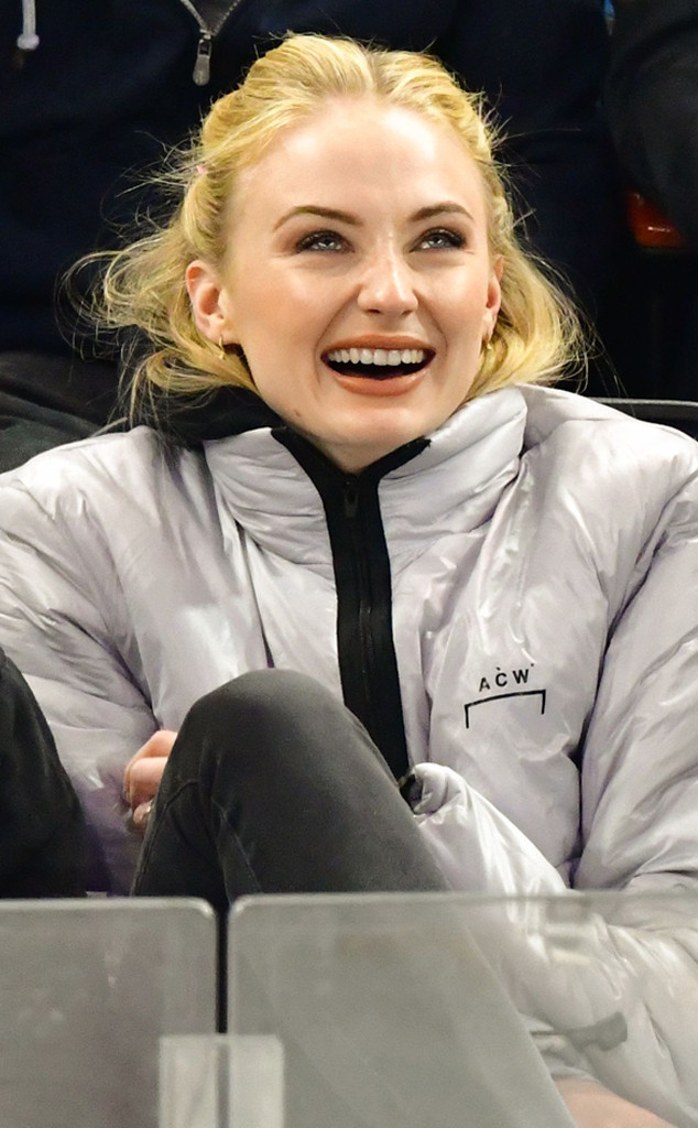 Sophie Turner, Laughing, Hockey Game