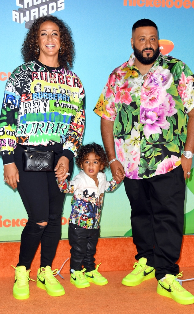 DJ Khaled, Nicole Tuck, Asahd Tuck Khaled, Nickelodeon 2019 Kids Choice Awards, Arrivals