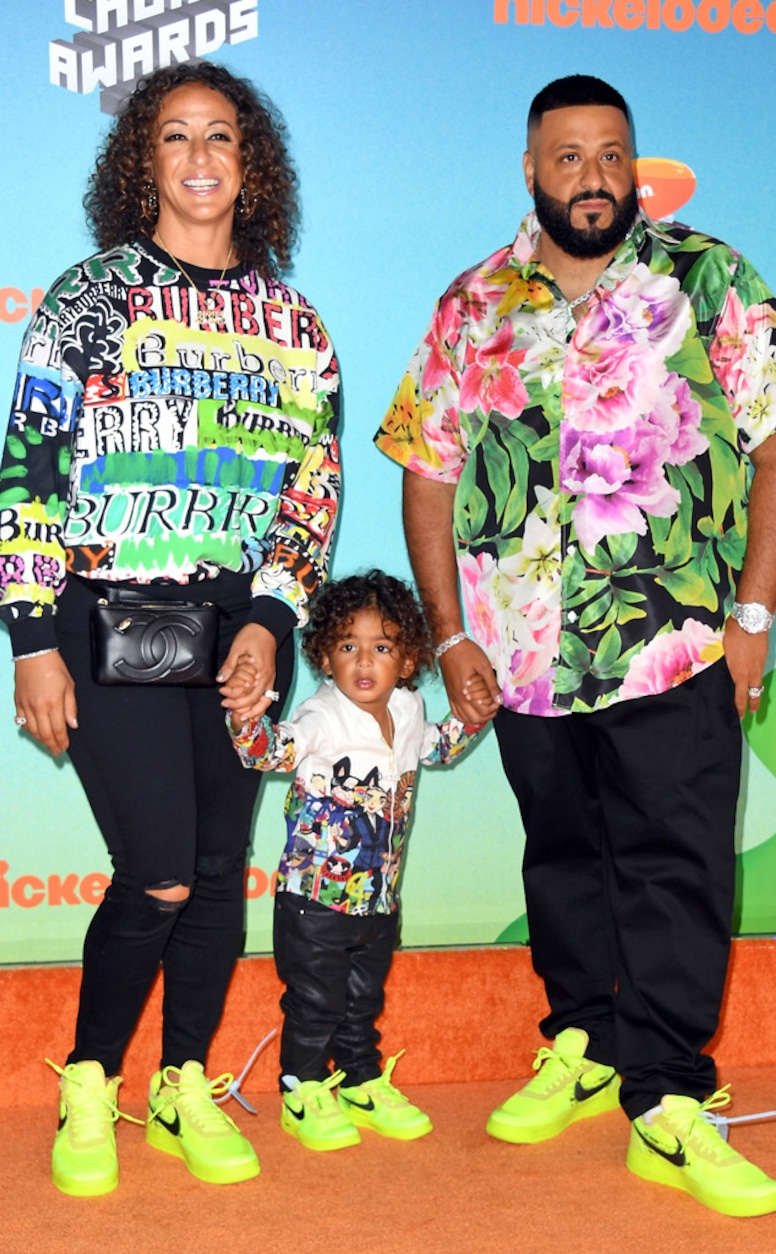 DJ Khaled, Nicole Tuck, Asahd Tuck Khaled, Nickelodeon 2019 Kids Choice Awards, Arrivals