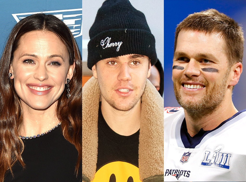 Jennifer Garner, Tom Brady, Justin Bieber