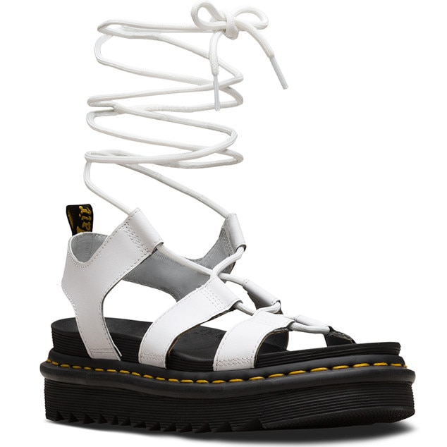 dr martens adaira gladiator leather chunky sandals in black