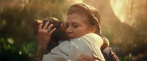 Daisy Ridley, Carrie Fisher, Star Wars: The Rise of Skywalker, GIF