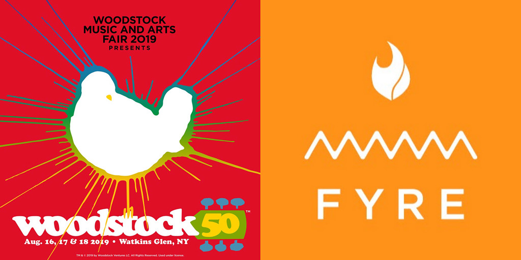 Woodstock 50, Fyre Festival, Logos