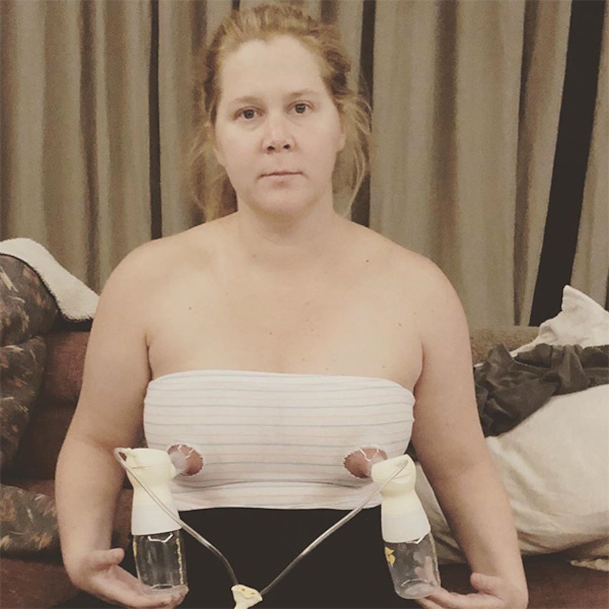Amy Schumer Shares Photo of Her Pumping Breast Milk for Newborn Son - E! Online