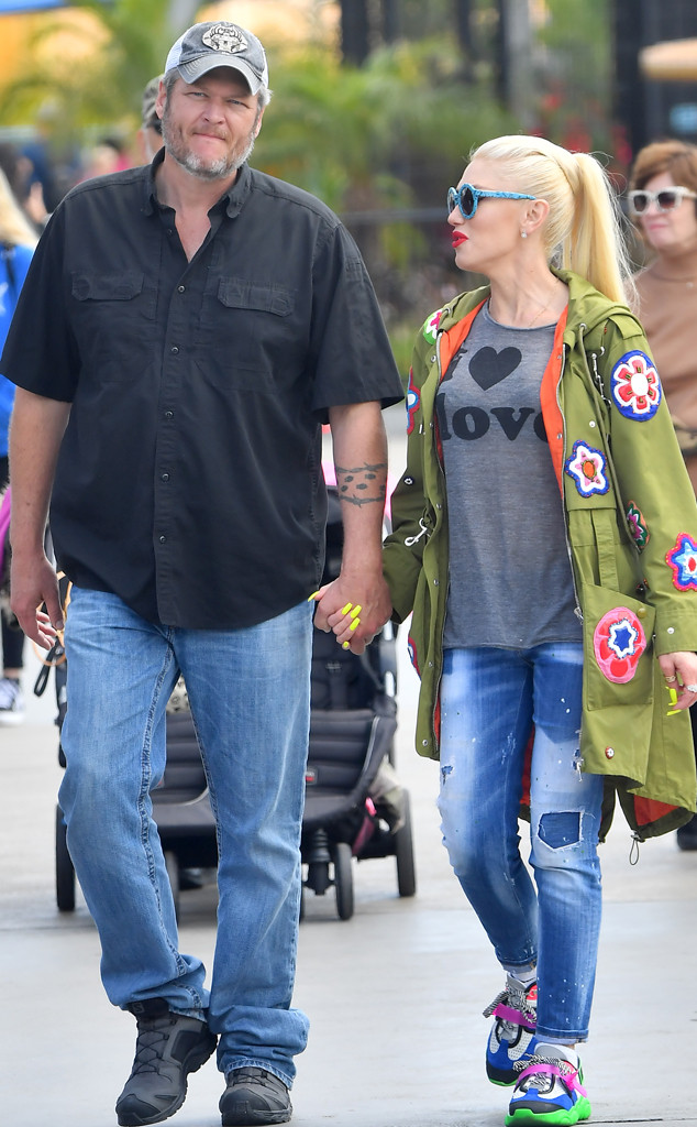 Blake Shelton and Gwen Stefani Have a Thrilling Day at Theme Park E