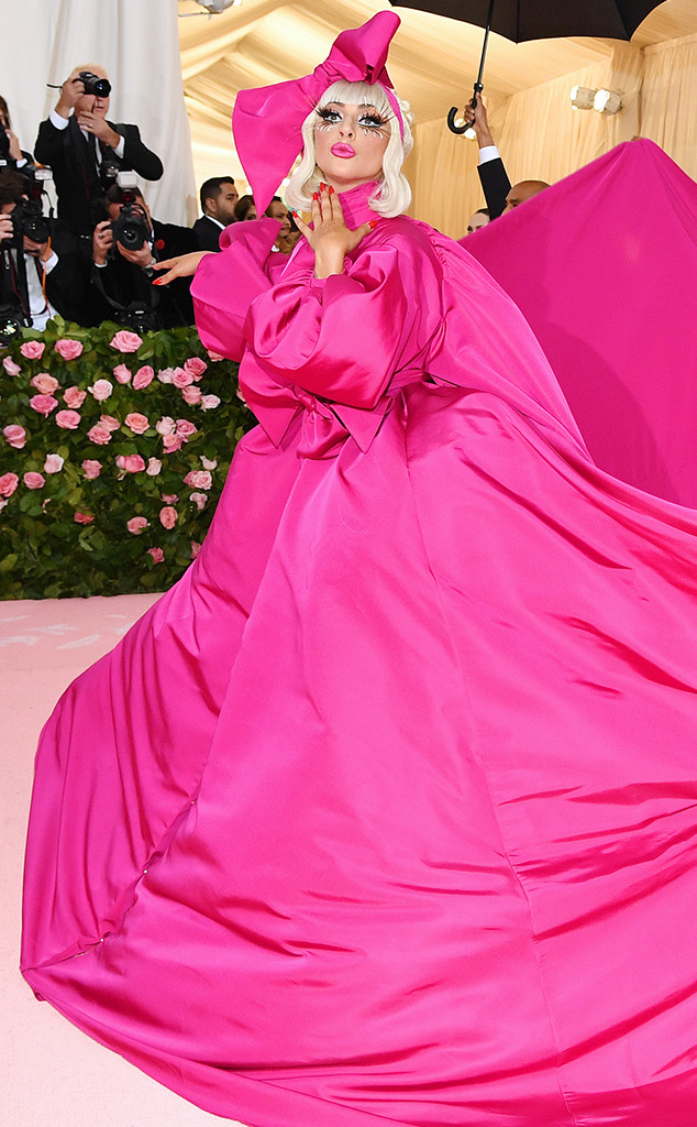 Lady Gaga Wears Massive Hot Pink Brandon Maxwell Gown at 2019 Met Gala