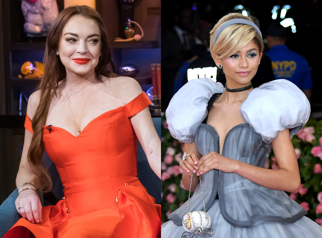 Lindsay Lohan Accuses Zendaya Of Copying Claire Danes Met Gala Gown E Online