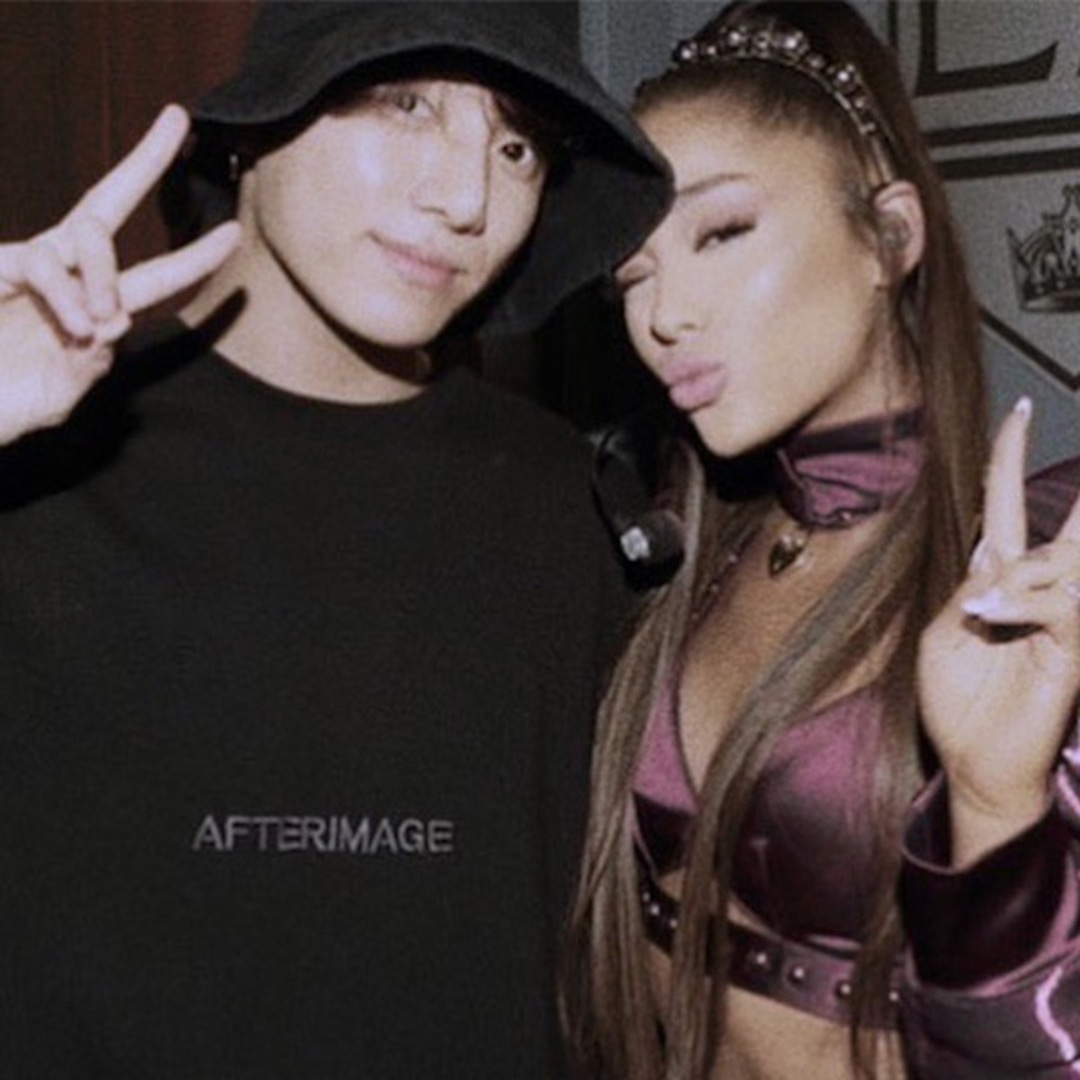 Ariana Grande Made This Photo With BTS' Jungkook Her Lock Screen E! Online AP