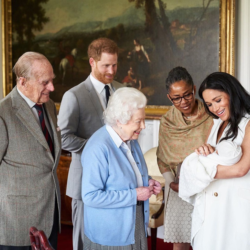 Archie Harrison Mountbatten-Windsor, Meghan Markle, Prince Harry and Queen Elizabeth 