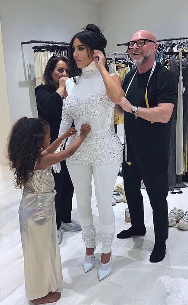 North West Expertly Helps Kim Kardashian With a Fitting