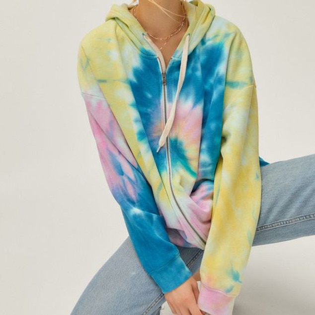 tie dye zip up sweatshirt