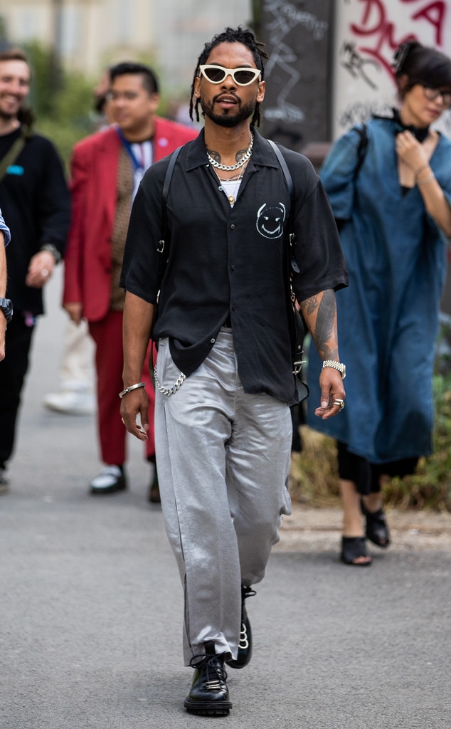 Miguel from Celeb Sightings at Paris Fashion Week Men's | E! News