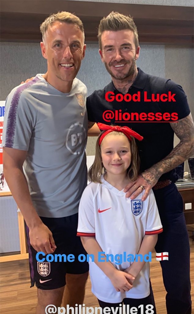 David Beckham and Daughter Harper Meet and Cheer on Team England at ...