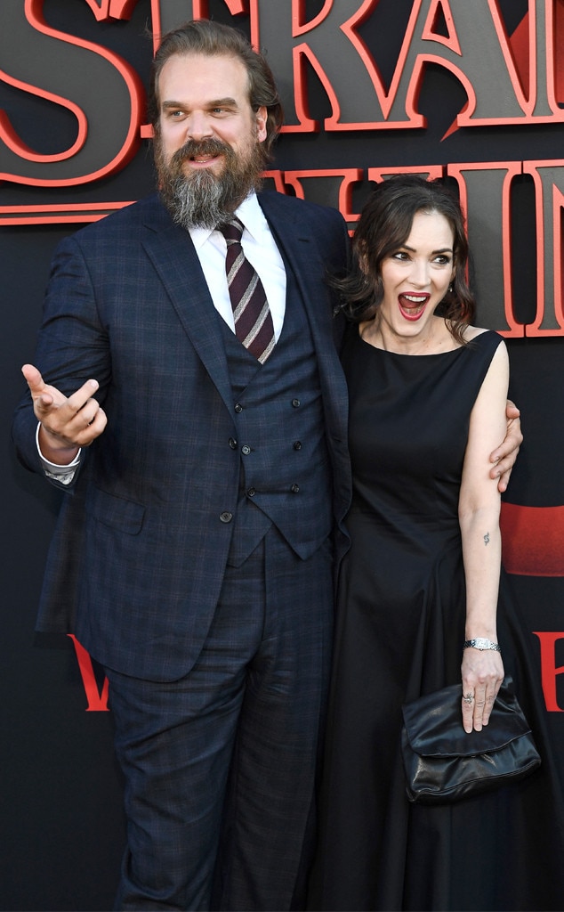 David Harbour & Winona Ryder from Stranger Things Season 3 Premiere | E ...