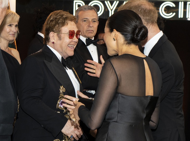 The Lion King London Premiere, Prince Harry, Meghan Markle, Duchess of Sussex, Elton John
