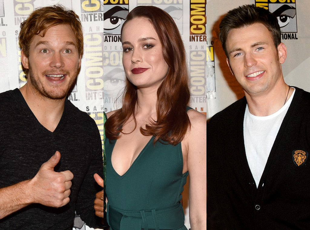 Chris Pratt, Brie Larson, Chris Evans, Marvel at Comic-Con