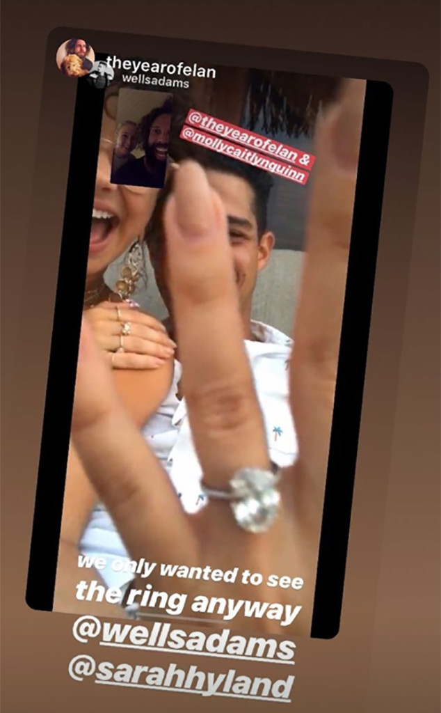 Sarah Hyland, Wells Adams, Engagement, Ring, FaceTime, Instagram