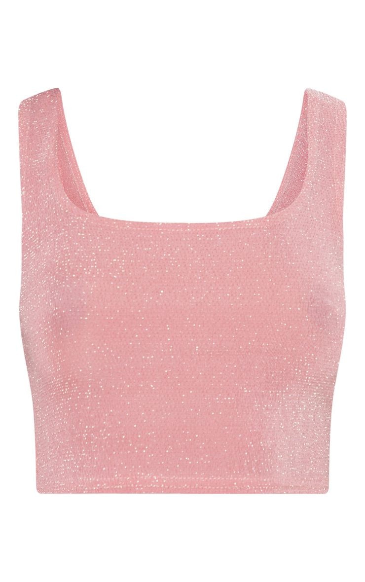 Light Pink Textured Glitter Crop Top from Our Favorite Light Jackets ...