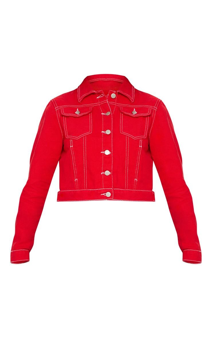 Deep Red Cropped Denim Jacket From Our Favorite Light Jackets And Summer Crop Tops From 