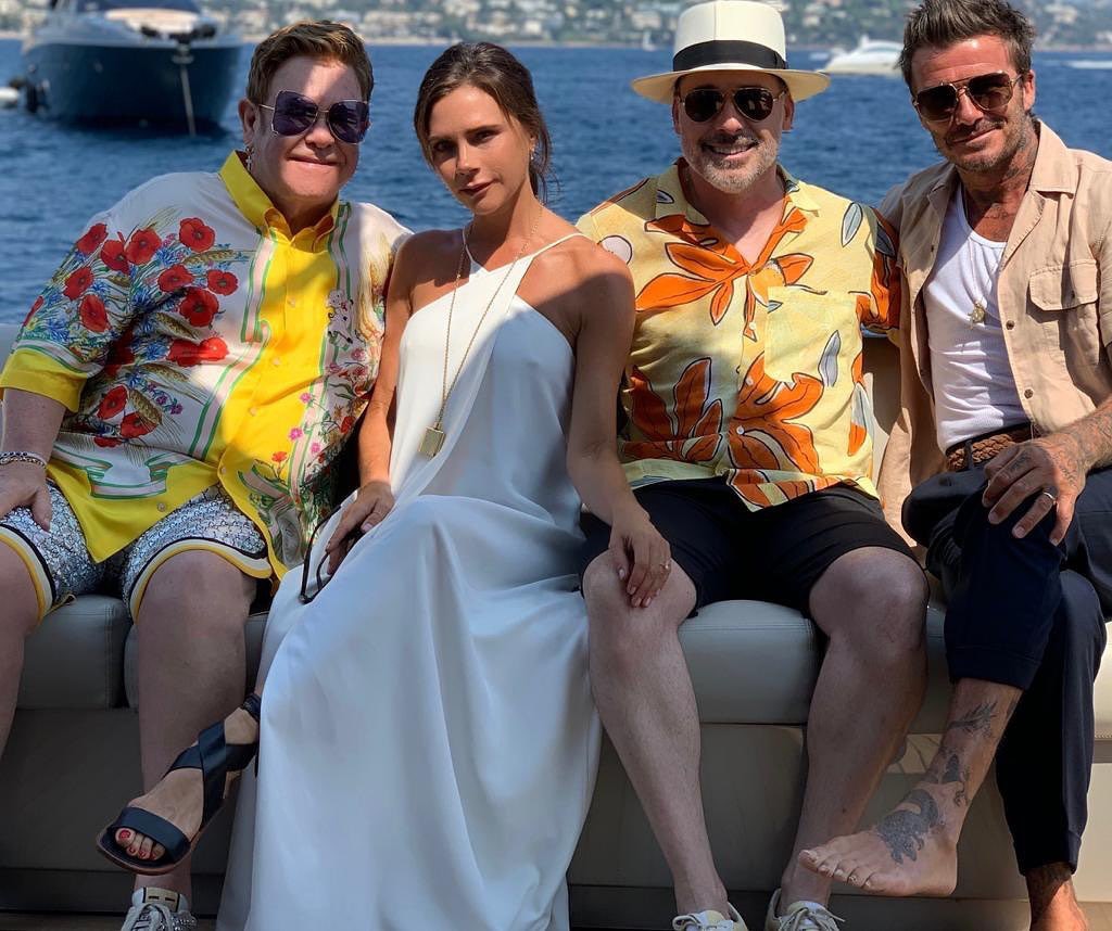 Elton John, Victoria Beckham, David Furnish, David Beckham