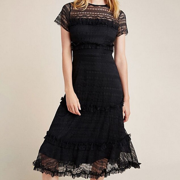 E-comm - Anthropologie Dress Sale - Dashing Lace Midi Dress