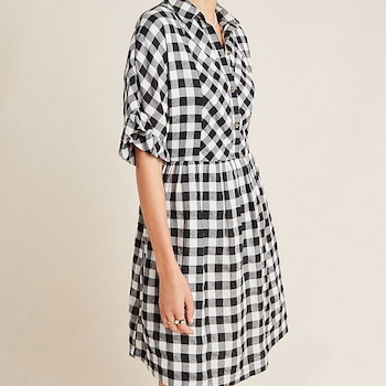 E-comm - Anthropologie Dress Sale - Dinah Gingham Shirtdress