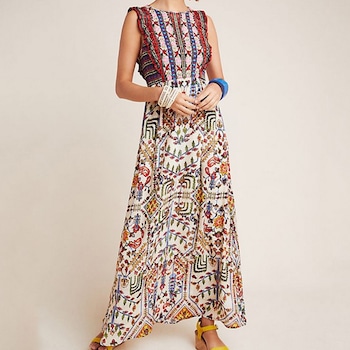 E-comm - Anthropologie Dress Sale -  Valerie Embroidered Maxi Dress 