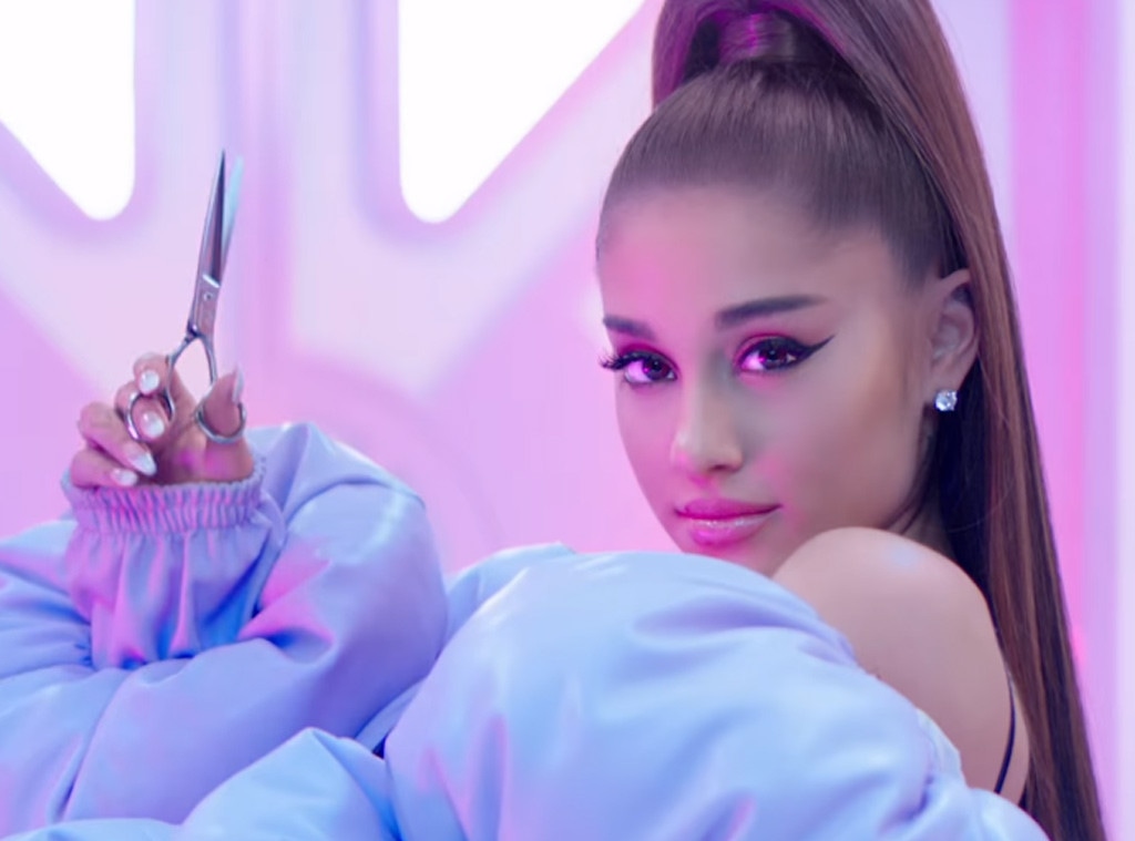 Watch Ariana Grande Cut Her Ponytail In New Thank U Next Video E Online Watch Ariana Grande Cut Her Ponytail In New Thank U Next Video E Online