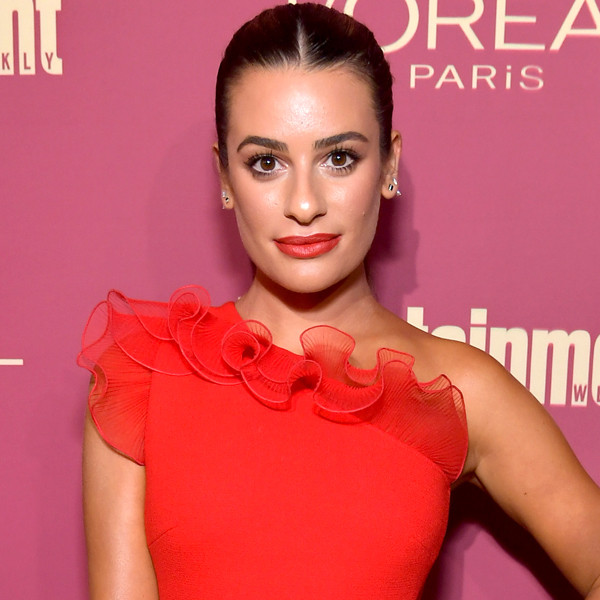 Glee' star Lea Michele, wearing no make-up and sporting pink