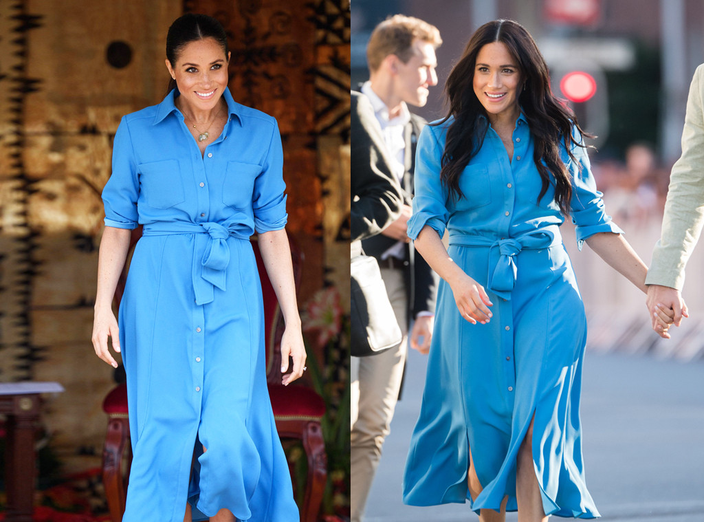 Meghan Markle Re-Wears the Same Blue Dress She Wore During Pregnancy