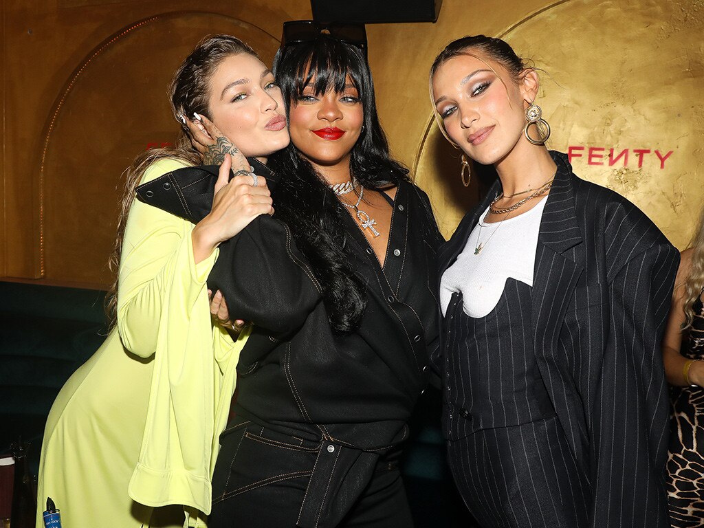 Gigi Hadid, Rihanna & Bella Hadid from See Every Celebrity at Fashion ...