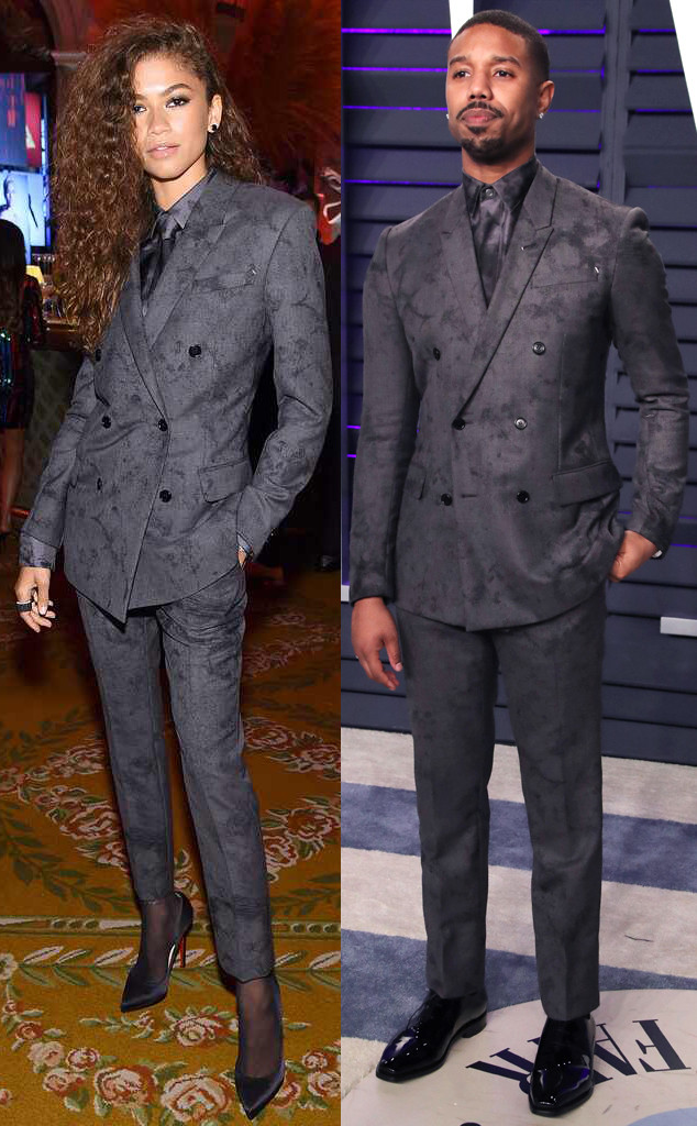 Michael B. Jordan Has the Best Reaction After Zendaya Wears Same Suit