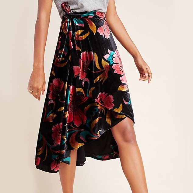 Ecomm: Fall Florals, Velvet Wrap Skirt