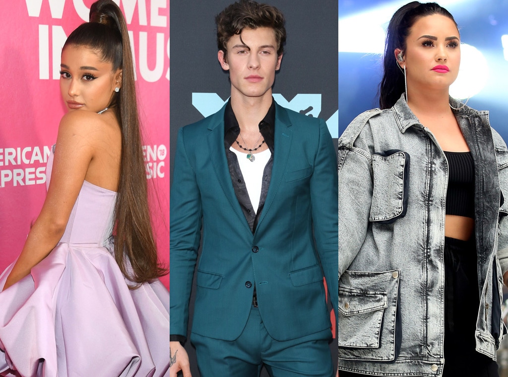 Ariana Grande, Shawn Mendes, Demi Lovato 