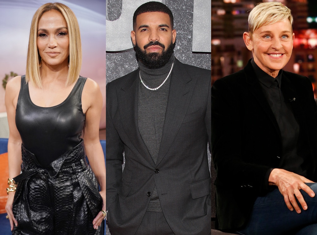 Jennifer Lopez, Drake, Ellen DeGeneres