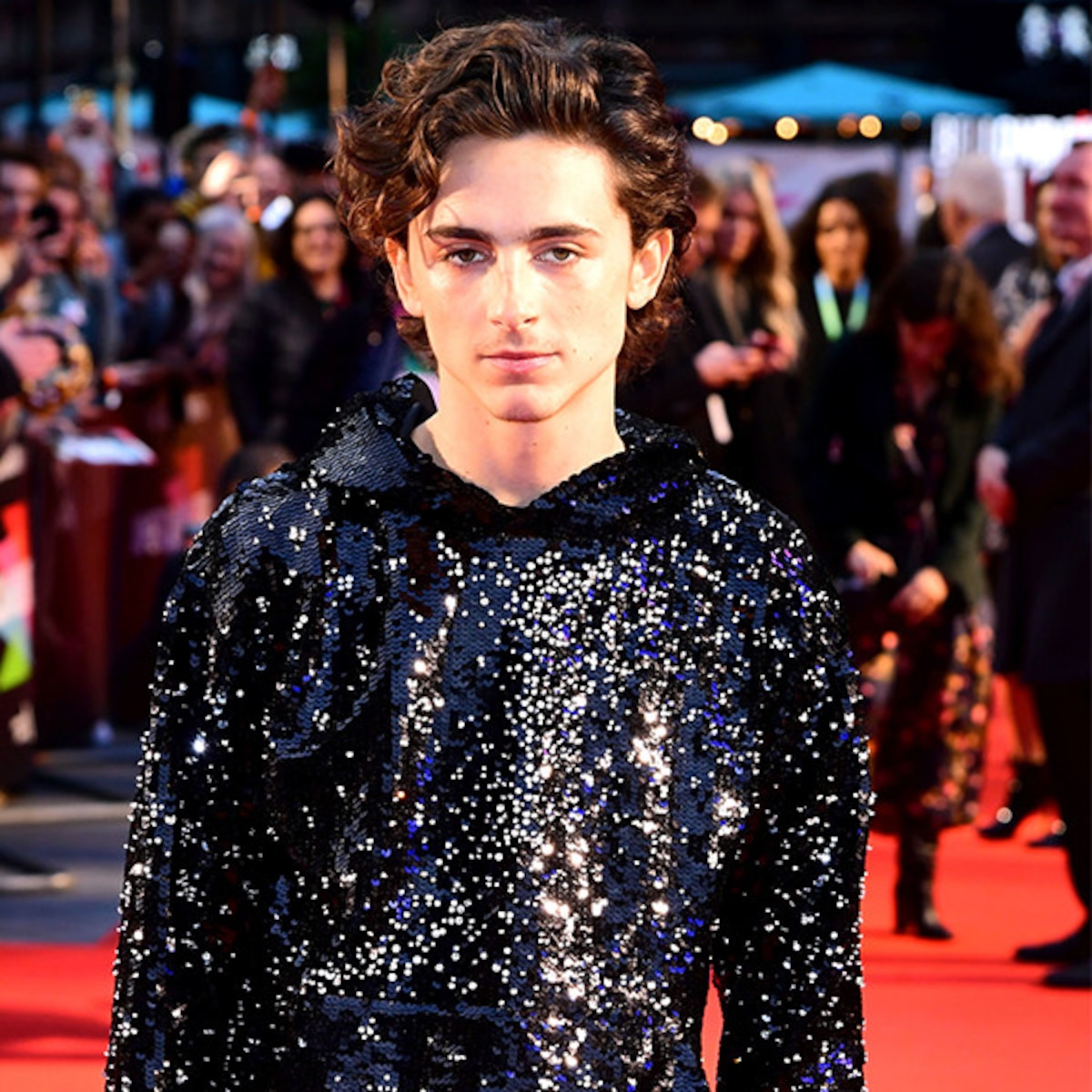 Timothée Chalamet & His Sequined Hoodie Will Make You Bow Down