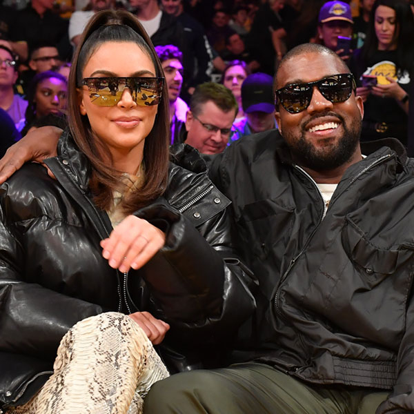 Kanye West and Kim Kardashian Couple Up Courtside at Lakers Game