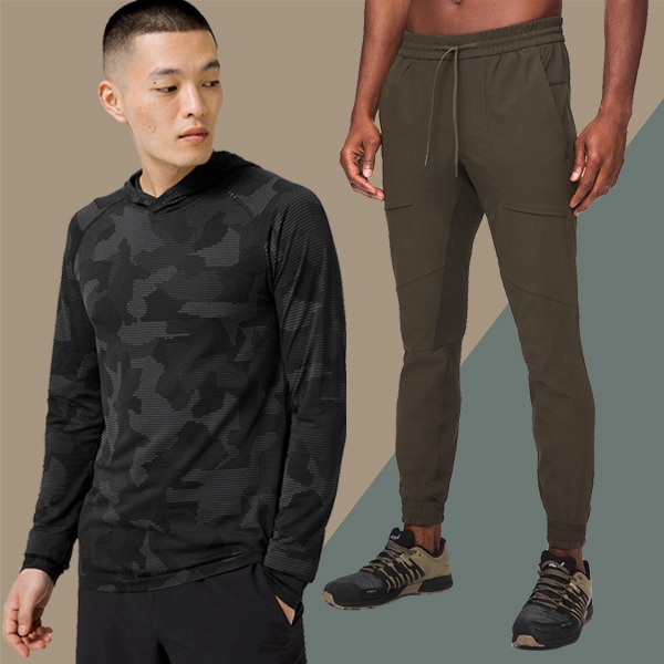 Lululemon Men's Gray Camouflage Camo Activewear Short Sleeve T-Shirt - M/L  EUC