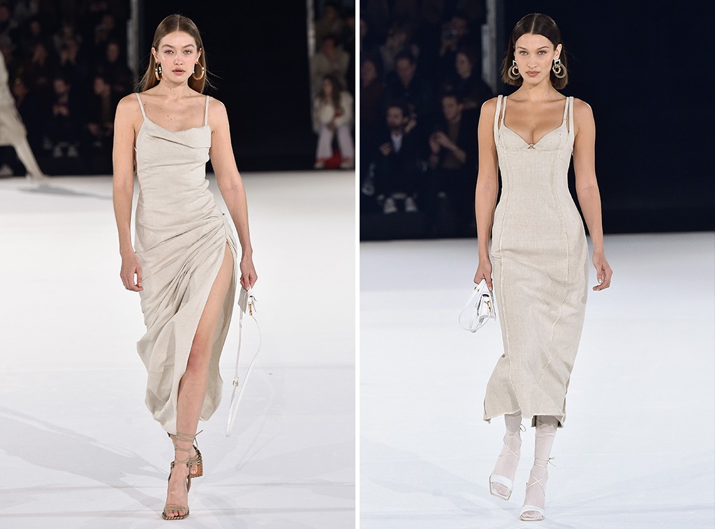 Bella and Gigi Hadid Twin on the Runway in Matching Dresses - Celebrity ...