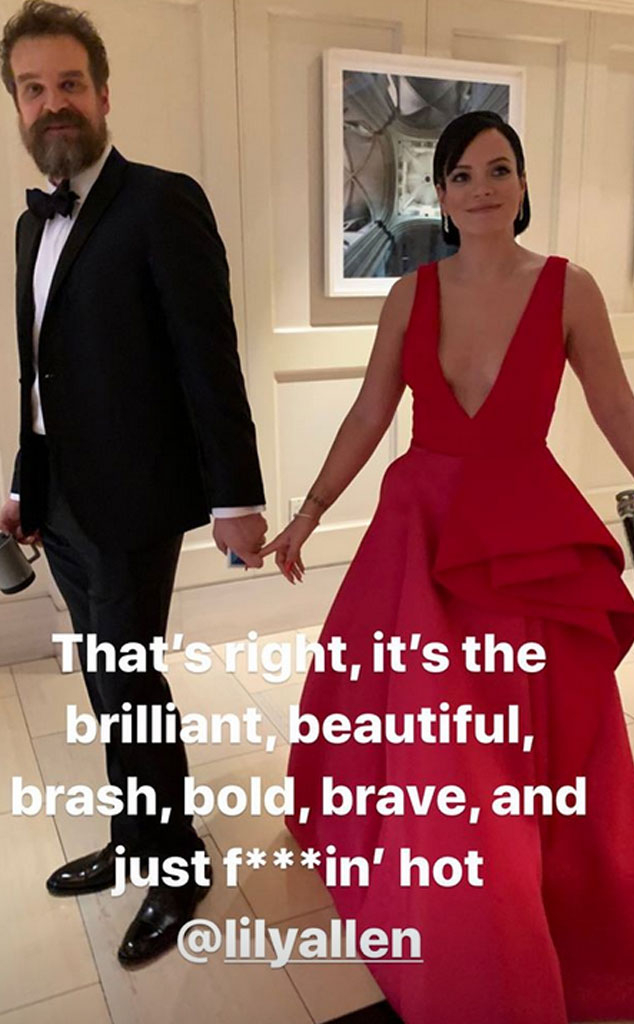 David Harbour And Lily Allen Make Red Carpet Debut At 2020 Sag Awards E Online Uk
