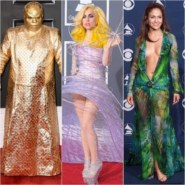 CeeLo Green, Lady Gaga, Jennifer Lopez, Grammy, looks ousados
