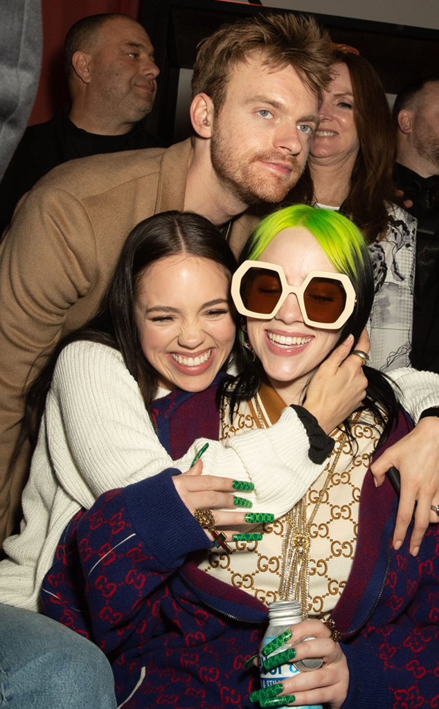 Finneas O'Connell, Claudia Sulewski & Billie Eilish from 2020 Grammy