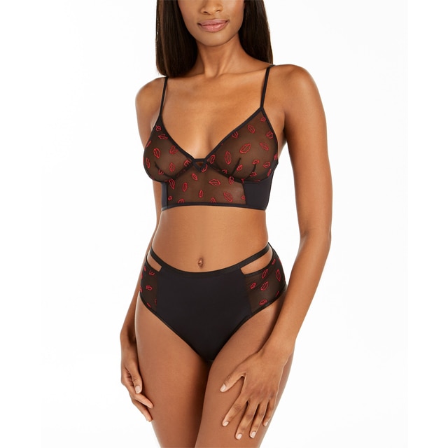 Black SPANDEX Womens lingerie lace bra underwear set at Rs 600/set