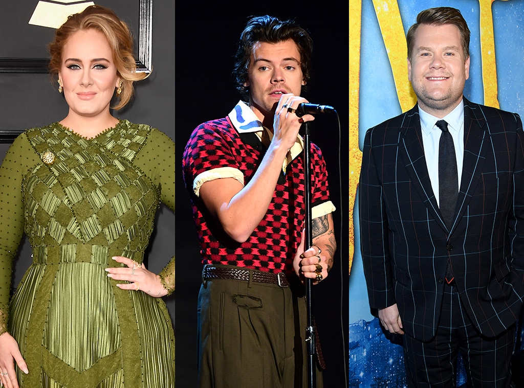 Adele, Harry Styles, James Corden